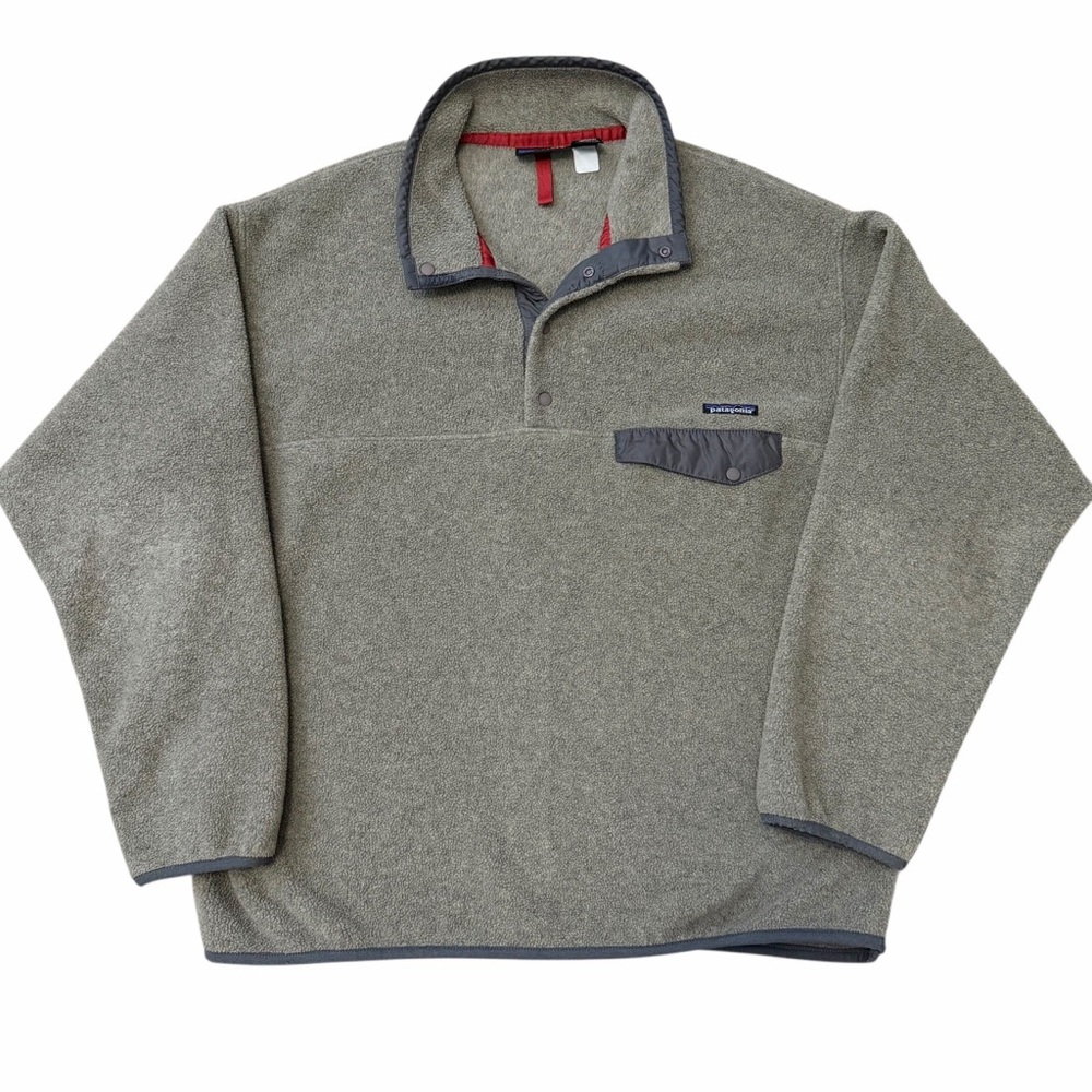 Vintage Patagonia Synchilla Snap Fleece Jacket Men’s 1999 Large Oatmeal Gray Y2K